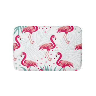 Tropiskt flamingo och löv, sommaren mönster. badrumsmatta