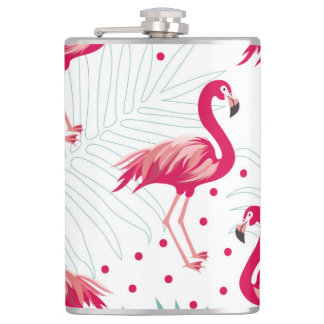 Tropiskt flamingo och löv, sommaren mönster. fickplunta