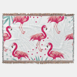 Tropiskt flamingo och löv, sommaren mönster. filt