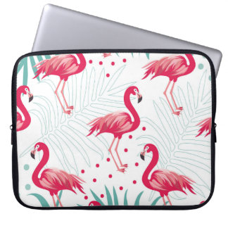 Tropiskt flamingo och löv, sommaren mönster. laptop fodral