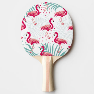 Tropiskt flamingo och löv, sommaren mönster. pingisracket