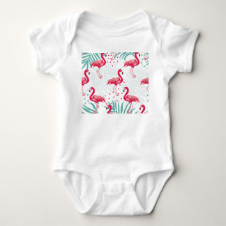 Tropiskt flamingo och löv, sommaren mönster. t shirt