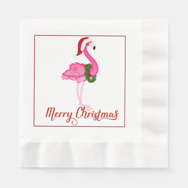 Tropiskt Flamingo Papper Napkins Pappersservett (Framsidan)
