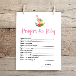 Tropiskt Flamingo Prayers for Baby Shower Card