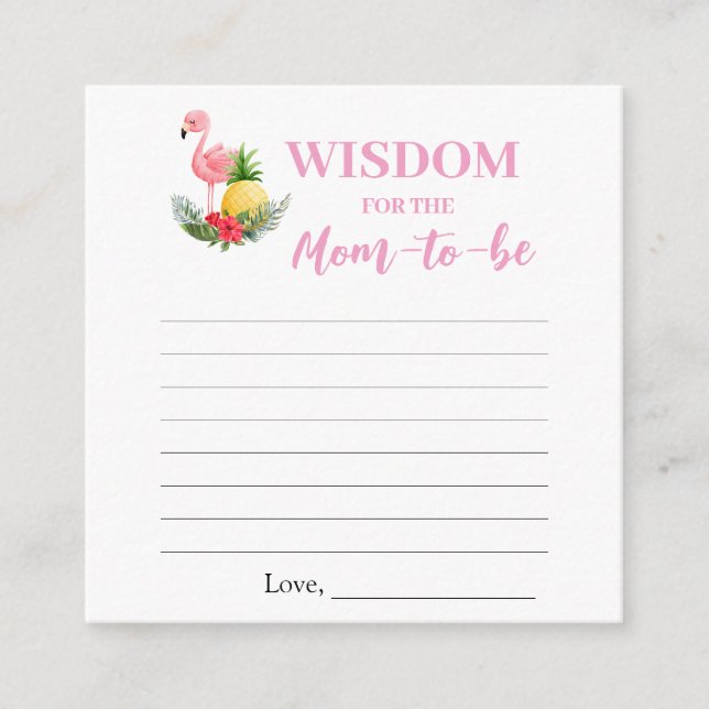 Tropiskt Flamingo Prayers for Baby Shower Card Tilläggskort (Framsida)