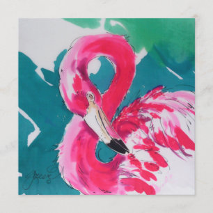 Tropiskt Flamingo Shock rosa-kort för Inbjudan