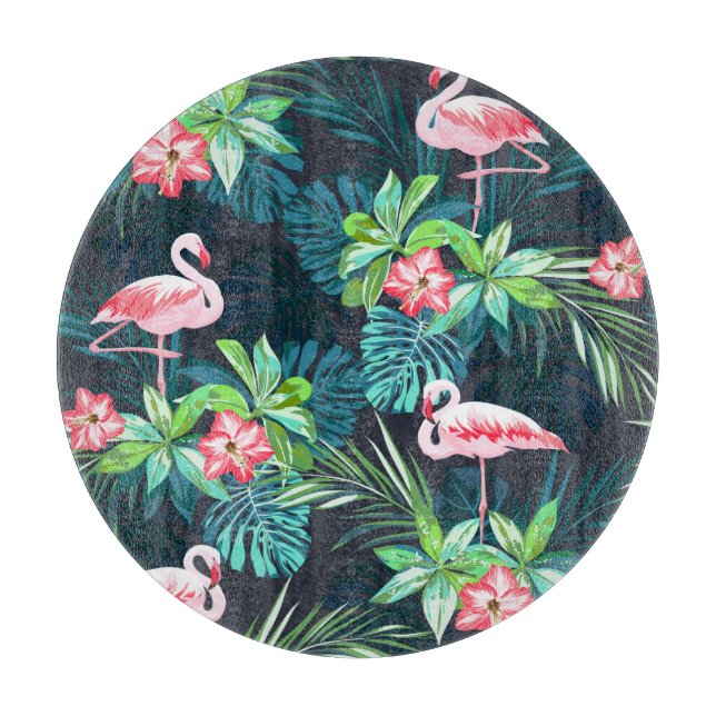 Tropiskt flamingo: sommarblommor Mönster (Framsidan)