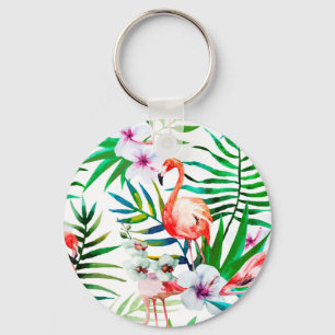 Tropiskt flamingokonst nyckelring