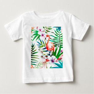Tropiskt flamingokonst t-shirt