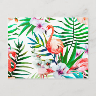 Tropiskt flamingokonst vykort