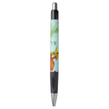 Tropiskt flerfärgat Macaw Bird & Monogram Pen