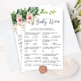 Tropiskt flickduschspel i baby trivia babyduschspe