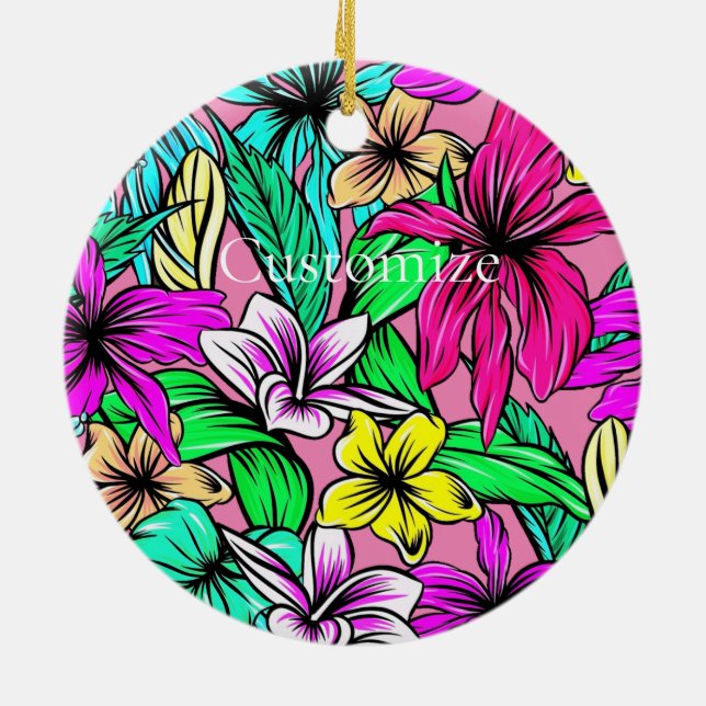 Tropiskt flödesblandat Thunder_Cove Julgransprydnad Keramik (Baksidan)