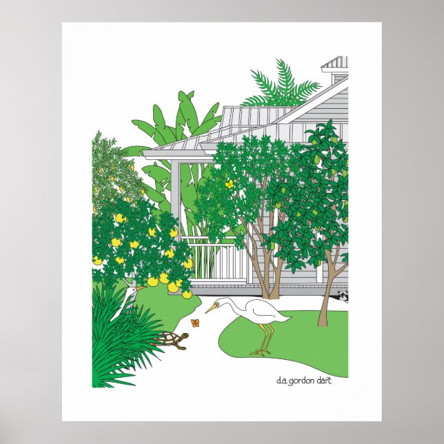 Tropiskt Florida hus Poster (Framsidan)
