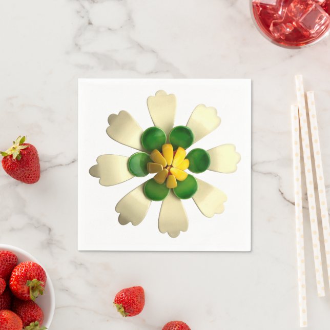 Tropiskt Flower Blommigt Vår sommaren Bröllop MOD Pappersservett (Insitu)