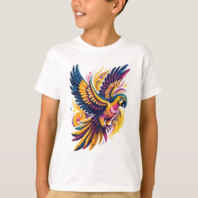 Tropiskt flygfält Parrot T Shirt (Framsida)