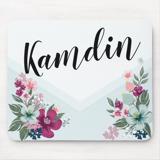 Tropiskt fobi för personlig av musknapp på Blå omb Musmatta (Framsidan)