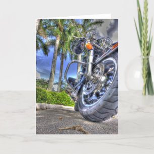 Tropiskt födelsedagskort för motorcykel kort