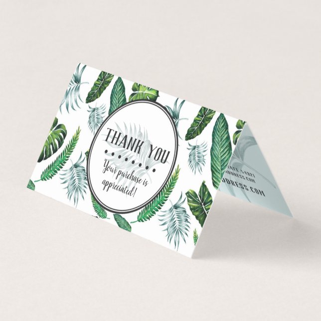 Tropiskt Foliage Handflatan Lövs & Greenery Tack Kort (Framsida)
