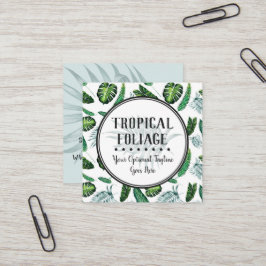 Tropiskt Foliage Handflatan Lövs & Greenery Waterc Fyrkantigt Visitkort