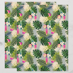 Tropiskt foliage Summer Grått