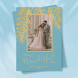 Tropiskt foto från handflatan jul julkort