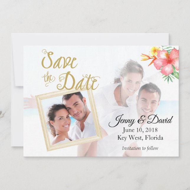 Tropiskt foto Spara datum Spara Datumet (Framsida)