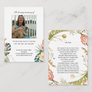 Tropiskt fotominnesmärke Jag är gratis bönekort 3 Visitkort