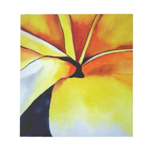 Tropiskt Frangipani-blomma vattenfärg abstrakt kon Anteckningsblock