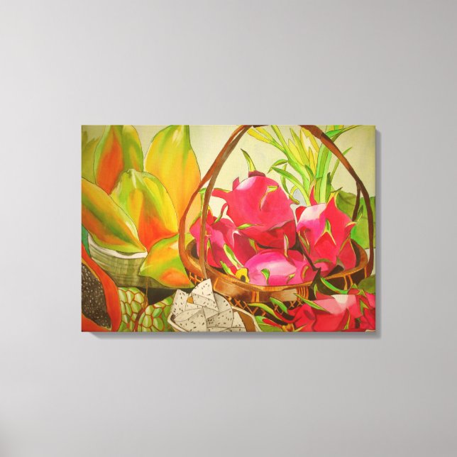 Tropiskt fruktig Fortfarande livets ursprungliga v Canvastryck (Framsida)