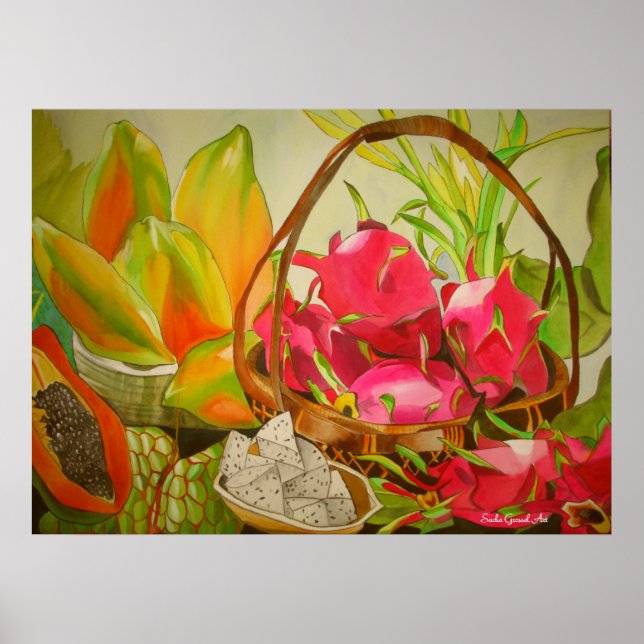 Tropiskt fruktig Fortfarande livets ursprungliga v Poster (Framsidan)