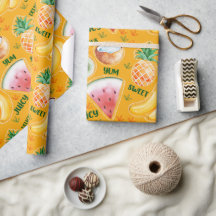 Tropiskt fruktinpackningspapper