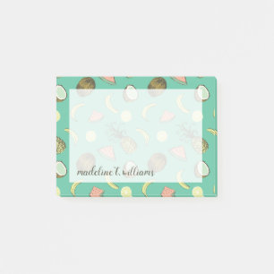 Tropiskt fruktklottermönster post-it block