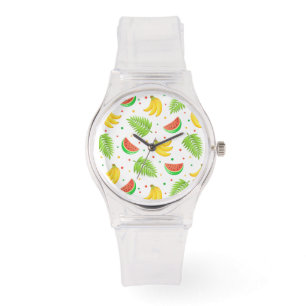 Tropiskt fruktkött, Polka, punkt Mönster Armbandsur