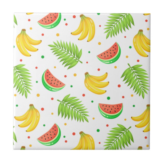 Tropiskt fruktkött, Polka, punkt Mönster Kakelplatta (Framsidan)