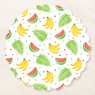 Tropiskt fruktkött, Polka, punkt Mönster Underlägg Papper