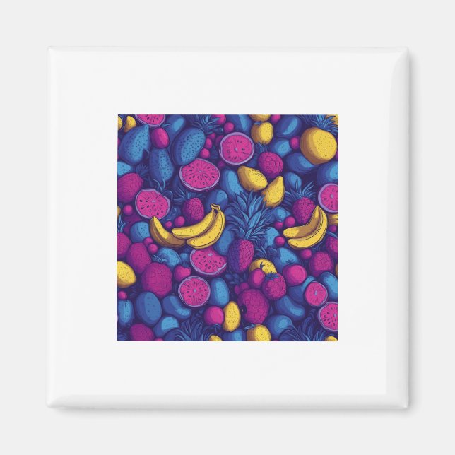Tropiskt fruktmönster – exotisk livfull design sti magnet (Framsidan)