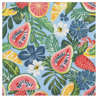 Tropiskt fruktmönster | Sömlös sommarbotanik Tyg