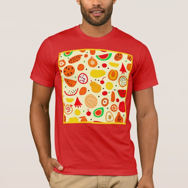 Tropiskt Fruktmönster T Shirt (Framsida)