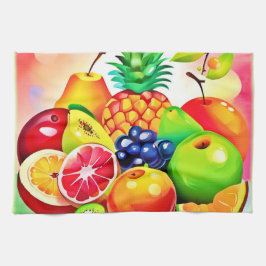 Tropiskt fruktsortiment kökshandduk