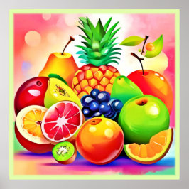 Tropiskt fruktsortiment poster