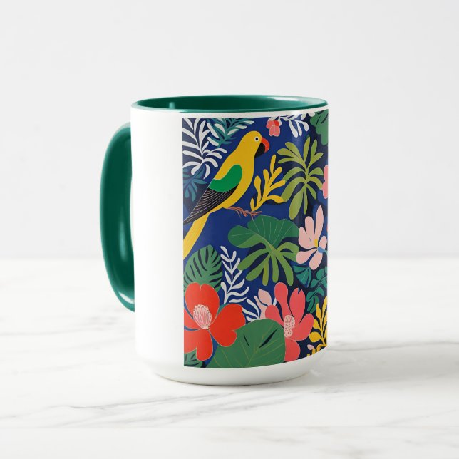 Tropiskt Garden Modern Expressionism Artwork Mugg (Framsida vänster)