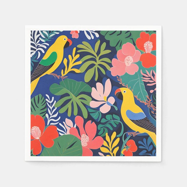 Tropiskt Garden Modern Expressionism Artwork Pappersservett (Framsidan)