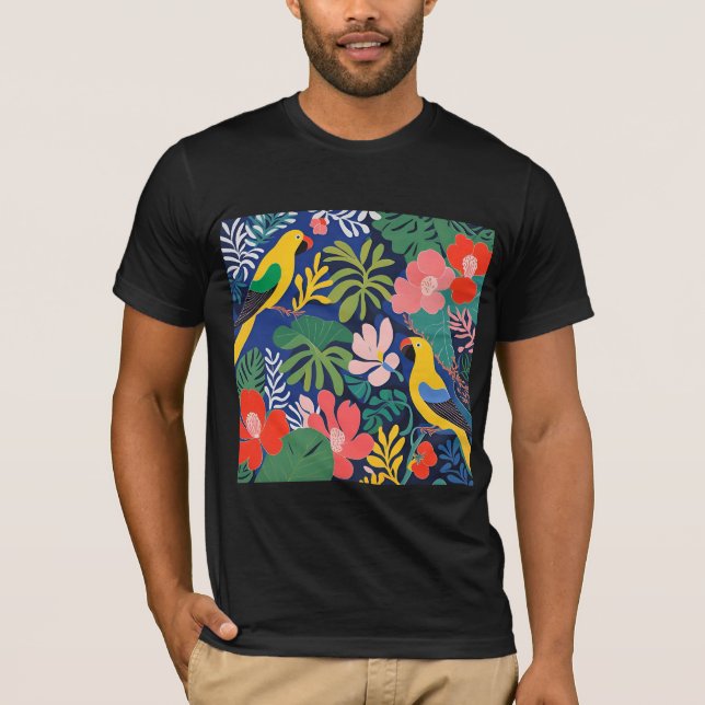 Tropiskt Garden Modern Expressionism Artwork T Shirt (Framsida)