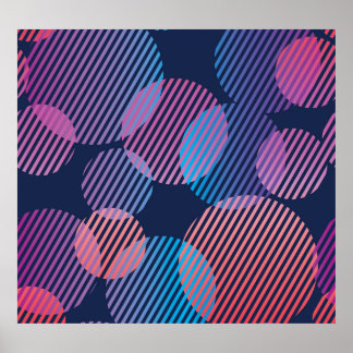 Tropiskt geometri: Violet & Rosa Nattdesign Poster