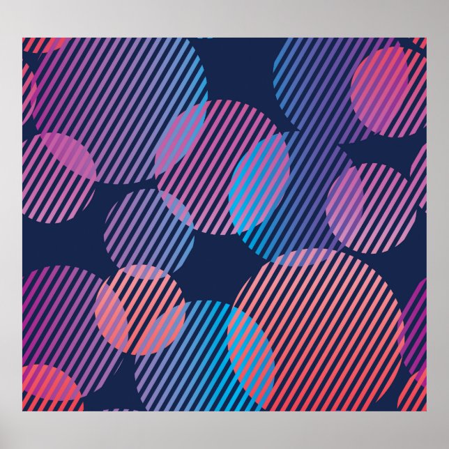 Tropiskt geometri: Violet & Rosa Nattdesign Poster (Framsidan)