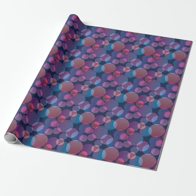 Tropiskt geometri: Violet & Rosa Nattdesign Presentpapper (Utrullad)