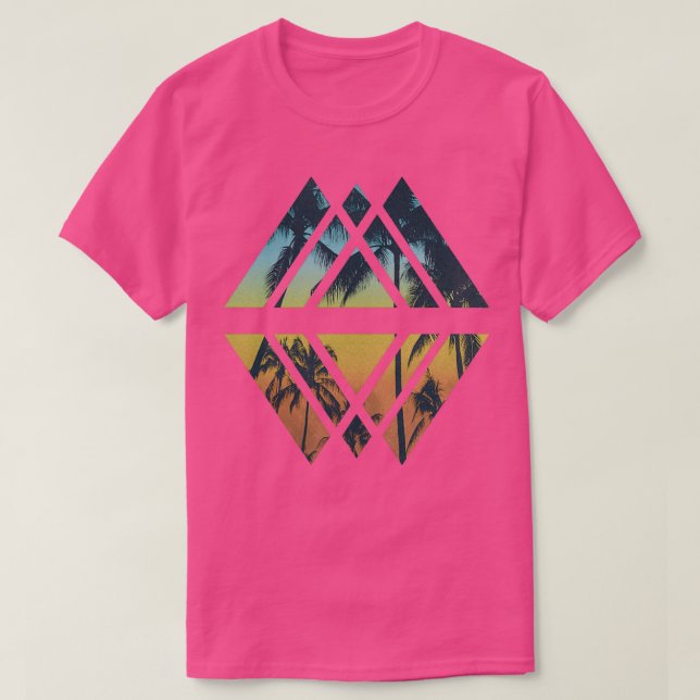 Tropiskt Geometriskt fack T Shirt (Design framsida)