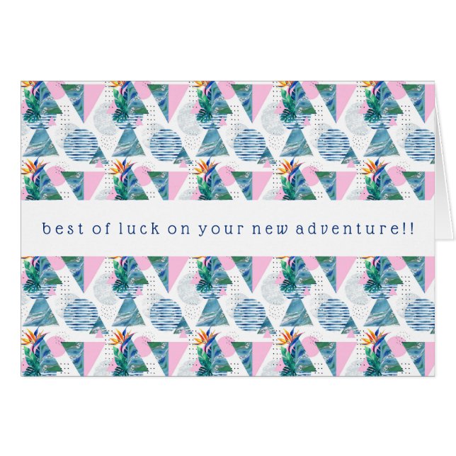 Tropiskt geometriskt mönster hälsningskort (Framsidan Horizontal)