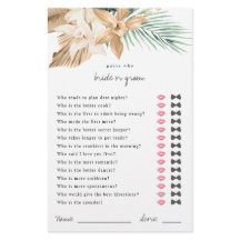 Tropiskt gissa vem som spelar spel eller stöttepel